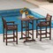 Set of 2 Patio HDPE Adirondack Bar Chairs with Wide Armrests and Inclined Backrest Perfect for Outdoor Use